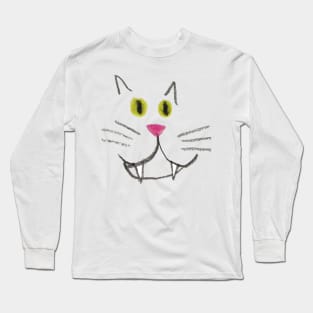 Toothy Cat Face Long Sleeve T-Shirt